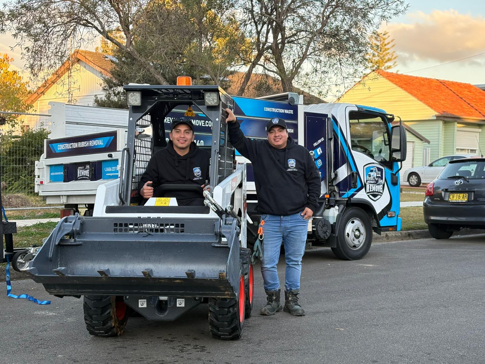 Arevalo's Remove rubbish removal team with truck and machinery in Western Sydney